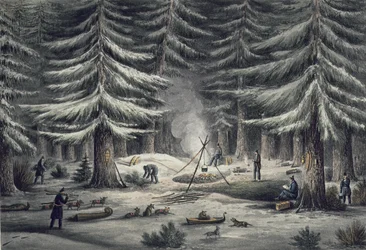 Art der Rastplatzgestaltung in einer Winternacht, 15. März 1820, aus 